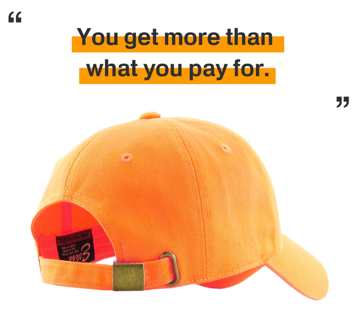 Pastel Orange Low Profile Baseball Caps Back View